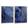 Framed Art Panels, Unique Marbled Design (Set of 2) - Blue - Image 2