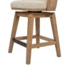 Bahama - Cane High Back Swivel Counter Stool With Recessed Arms Textured Weave - Taupe Beige - Image 6