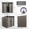 6Ft x 5Ft Outdoor Metal Storage Transparent Plate - Gray - Image 9
