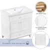 Bathroom Vanity Base Without Sink, Bathroom Cabinet With Two Doors And One Drawer - White - Image 6