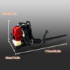 Backpack Gas Leaf Blower, 76Cc, 660Cfm, 200Mph, 4 Stroke Air Cooling Gas Backpack Grass Blower, Snow Blower Epa Compliant - Red - Image 4