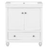 Bathroom Vanity With Sink, Combo, Cabinet With Doors And Drawer, Solid Frame And MDF Board - White - Image 12