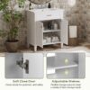 Bathroom Vanity With Ceramic Basin, Soft Close Door And Adjustable Shelves - White - Image 5