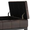 Dover - Square Coffee Table Storage Ottoman - Distressed Brown - Image 4