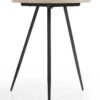 Neroli - Contemporary Round Side Table With Black Metal Base - Oak White - Image 2