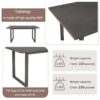 6 Pieces Family Furniture, Solid Wood Dining Room Set With Rectangular Table & 4 Chairs With Bench - Gray - Image 6