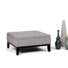 Dover - Square Coffee Table Storage Ottoman - Cloud Gray - Image 9
