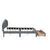 Queen Size Upholstered Platform Bed With Drawer - Gray - Image 3