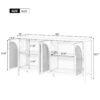 Large Storage Space Sideboard With Artificial Rattan Door And Metal Handles For Living Room And Entryway - Black - Image 5
