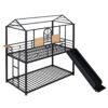 Twin Over Twin Bunk Bed, Housebed With Slide - Black - Image 5