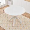5 Pieces Dining Set, Table Cross Leg Mid-Century Dining Table For 4 - 6 People With Round MDF Table Top, Pedestal Dining Table, End Table Leisure Coffee Table - White - Image 7