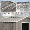 6Ft x 5Ft Outdoor Metal Storage Shed - Gray - Image 4