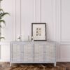 Accent Cabinet 4 Door Wooden Cabinet Sideboard Buffet Server Cabinet Storage Cabinet, For Living Room, Entryway, Hallway, Office, Kitchen And Dining Room - Natural Wood Wash - Image 3