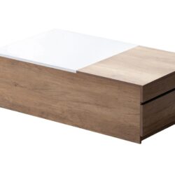 Arlo - Wood Finish Coffee Table With Hidden Compartments And 2 Drawers - Light Brown