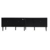 Rattan TV Stand With 3 Cabinets & 2 Drawers, Rattan-Inspired Media Console Table For Tvs Up To 80'', LED Light Entertainment Center, TV Cabinet For Living Room - Black - Image 16