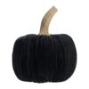 Velvet Pumpkin Large, For Holiday Halloween Decor (Set of 2) - Black - Image 2