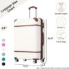 Hardshell Luggage With Tsa Lock, 24" Expandable Lightweight Suitcase With Spinner Wheels, Single Vintage Luggage - White - Image 2