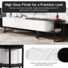 Modern Extendable TV Stand For TVs Up To 75", Entertainment Center Media Console With 3 Drawers, Metal Adjustable Legs For Living Room - White / Black - Image 6