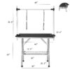 Professional Dog Pet Grooming Table Large Adjustable Heavy Duty Portable With Arm & Noose & Mesh Tray - Black - Image 2