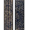 Rectangular Shaped Rice Paper Shadow Box Decor Wall Art, Transitional Style Wall Decor (Set of 2) - White / Blue - Image 2