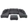 Chosen - Sectional Sofa With Toss Pillows With 2 Chaises - Gray - Image 5