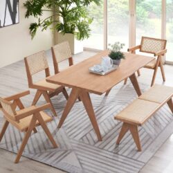 Velentina - 5 Pieces Patio / Outdoor Dining Set - Natural