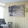 Large Arboreal Shelter Canvas Art Print, Traditional Style Floral Wall Art, Home Decor Accent Piece - Gray / White Matte - Image 3
