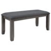 Dining Room Table And Chairs With Bench, Rustic Wood Dining Set (Set of 6) - Gray - Image 9