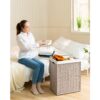 Laundry Hamper With Lid PE Rattan Powder Coating Frame Clothes Hampers With 2 Removable Bags, 100L - Gray - Image 22