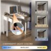Vanity Table With LED Lights, Flip-Top Mirror And 2 Drawers, Jewelry Storage - Chic White - Image 6
