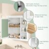 Bathroom Medicine Cabinet With Mirror, Wall Mounted Mirror Cabinet With Storage Organizer, Over The Toilet Storage White Storage Cabinet For Bathroom - White - Image 6