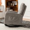 Accent Rocking Chair & Footrest High Back Rubber Wood Rocking Legs Bedroom Living Space - Gray - Image 4