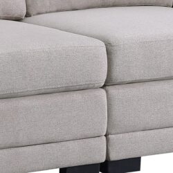 Kristin - Linen Fabric Loveseat - Light Gray