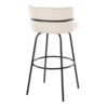 Cinch - Glam / Art Deco Fixed Height Barstool With Swivel With Round Footrest (Set of 2) - Black / Cream - Image 4