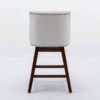 Counter Height Swivel Barstools, Upholstered Bar Stools (Set of 2) - Ivory - Image 6