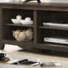 Benito - Wide TV Stand With Open Shelves And Cable Management - Dark Dusty Brown - Image 2