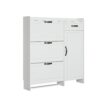 Shoe Cabinet With 4 Doors 1 Drawers, PVC Door With Shape, Large Space For Storage - White - Image 5