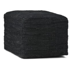 Fredrik - Square Pouf - Black