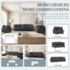 3 Piece Living Room Set Modular Sectional Couch Upholstered 3 Seater Sofa & 2 Armchairs 5 Seat - Gray - Image 5