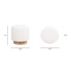 Tilly - Round Fur Upholstered / Burl Pouf Ottoman - White - Image 7