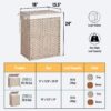 Laundry Hamper With Lid PE Rattan Powder Coating Frame Clothes Hampers With 2 Removable Bags, 100L - Gray - Image 12