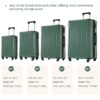 Hardshell Luggage Sets 6 Piece Suitcase Set, Expandable Lightweight Suitcases With Wheels, Tsa Lock - Green - Image 4