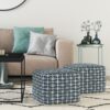 Noreen - Square Pouf - Dark Blue / White - Image 7