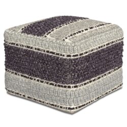 Grady - Square Pouf - Magenta / Natural