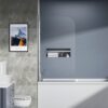 Bathtub Screen Framless Shower Door Tempered Glass Shower Panel - Transparent - Image 2
