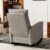 Accent Rocking Chair & Footrest High Back Rubber Wood Rocking Legs Bedroom Living Space - Gray - Image 3
