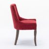 Ultra Side Dining Chair, Thickened Fabric Chairs With Neutrally Toned Solid Wood Legs, Bronze Nail Head (Set of 2) - Wine Red / Burgundy - Image 4