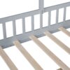 Twin Size House Bed With Sofa, Kids Platform Bed With 2 Drawers And Storage Shelf - Gray - Image 10