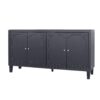 Accent Cabinet 4 Door Wooden Cabinet Sideboard Buffet Server Cabinet Storage Cabinet, For Living Room, Entryway, Hallway, Office, Kitchen And Dining Room - Matte Black - Image 7