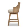 Bahama - Cane High Back Swivel Counter Stool With Recessed Arms Textured Weave - Taupe Beige - Image 4